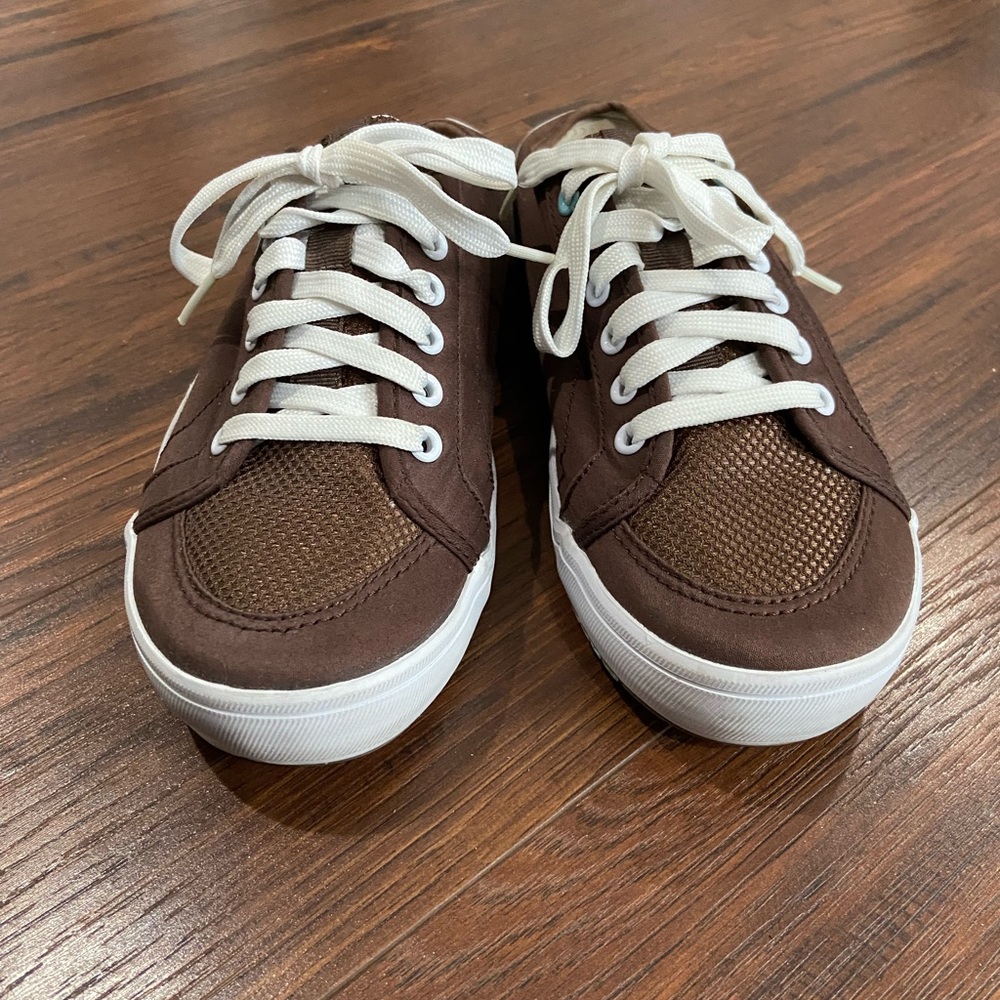 Women’s Keds Slip-on Cloth Sneaker Mules in Brown Size 8.5